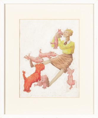 Lot 230 - Three Original Artworks, Two with Dogs