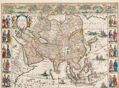 Lot 3 - A finely colored example of Blaeu's map of Asia