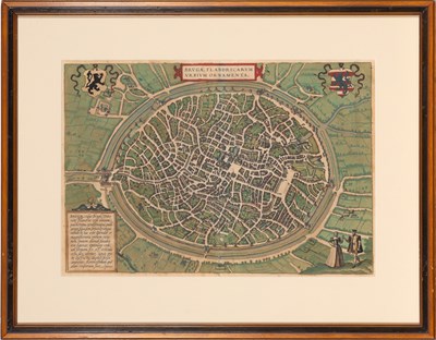 Lot 6 - Braun and Hogenberg's bird's eye view of the medieval Flemish city of Bruges