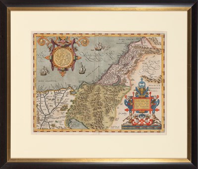 Lot 24 - A map of the Holy Land, showing the path of the Israelites during and after their exodus from Egypt