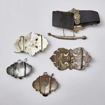 Lot 640 - Group of Russian Silver, Niello or Filigree Belt Buckles