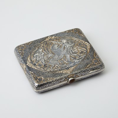 Lot 634 - Caucasian Parcel-Gilt Silver and Niello Cigarette Case