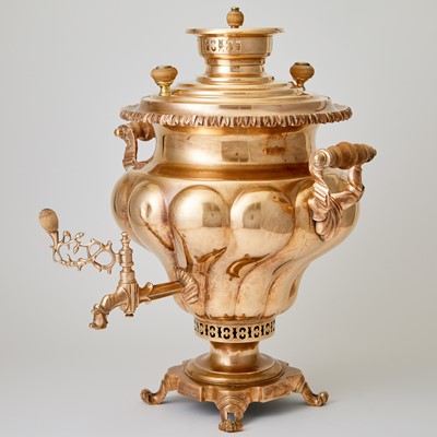 Lot 710 - Russian Brass Samovar