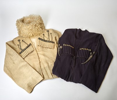 Lot 638 - Two Cossack Wool Kaftans; Together with a Lambswool Papakha
