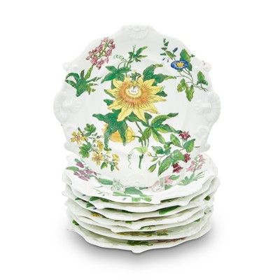Lot 221 - English Porcelain Dessert Service for 8