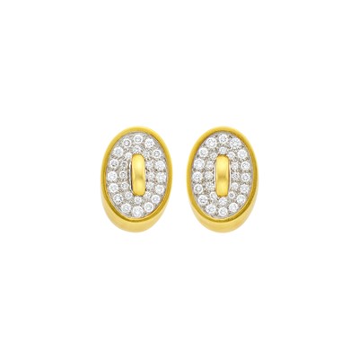 Lot 1136 - Angela Cummings Pair of Gold, Platinum and Diamond Earclips