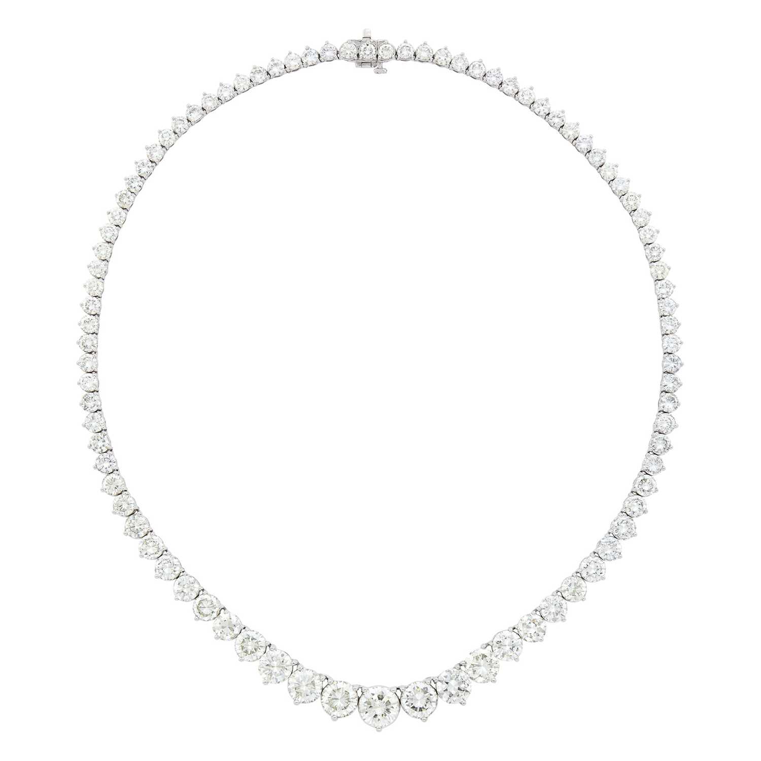 Lot 1149 - White Gold and Diamond Necklace