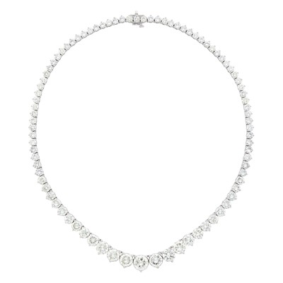 Lot 1149 - White Gold and Diamond Necklace