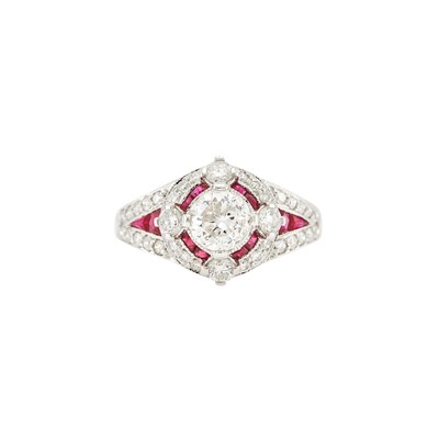 Lot 2205 - White Gold, Ruby and Diamond Ring