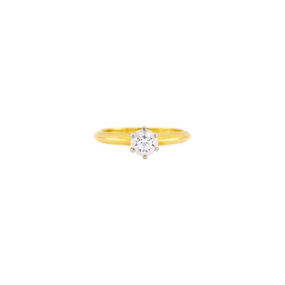Lot 1286 - Tiffany & Co. Gold, Platinum and Diamond Ring