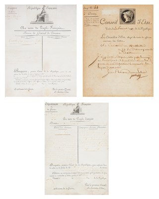 Lot 579 - Two documents signed by Napoleon