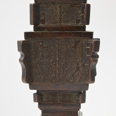 Lot 96 - A Chinese Bronze Gu Vase