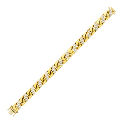 Lot 82 - Bulgari Gold and Diamond Curb Link Bracelet