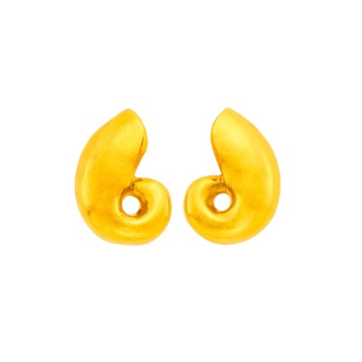 Lot 1009 - Ilias Lalaounis Pair of Gold Earclips