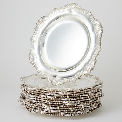 Lot 142 - Set of Twelve George III Sterling Silver Plates from the Duke of Hamilton Ambassadorial Service