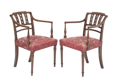 Lot 395 - Pair of Regency Mahogany Armchairs