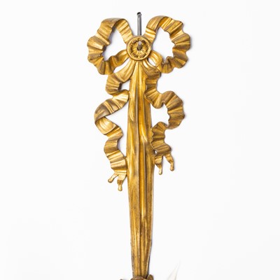 Lot 227 - Pair of Gilt-Metal and Crystal Three Light Sconces