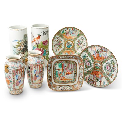 Lot 107 - Group of Chinese Porcelain Rose Medallion Items