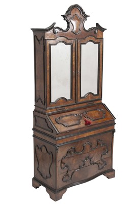 Lot 272 - Italian Rococo Style Walnut Bureau Cabinet