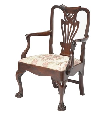 Lot 134 - George III Mahogany Open Armchair