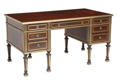 Lot 465 - Baltic Brass Inlaid Mahogany Desk