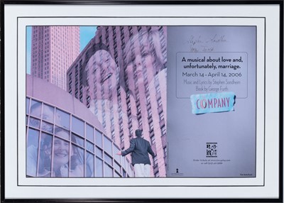Lot 307 - Poster for a 2006 revival of Company signed by Stephen Sondheim and George Furth