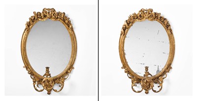 Lot 315 - Pair of French Giltwood Three-Light Girondole Mirrors