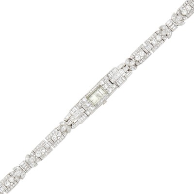 Lot 1180 - Audemars Piguet Platinum and Diamond Wristwatch