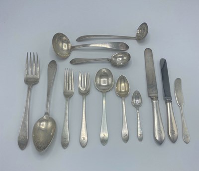 Lot 1169 - Tiffany & Co.  Sterling Silver Fanueil Pattern Flatware Service