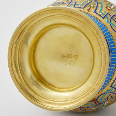Lot 724 - Russian Silver-Gilt and Cloisonné Enamel Vodka Set