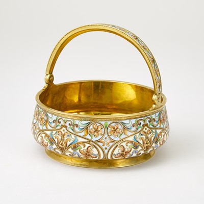 Lot 611 - Russian Silver-Gilt and Cloisonné Enamel Bowl