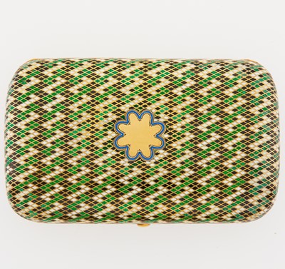 Lot 715 - Russian Silver-Gilt and Champlevé Enamel Cigarette Case