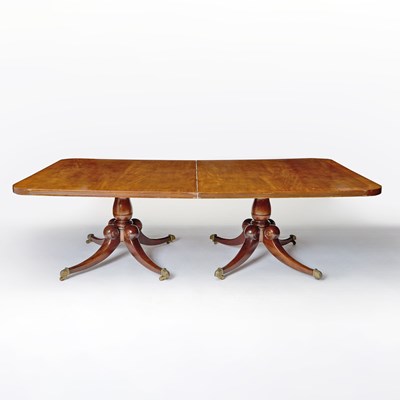 Lot 512 - Regency Style Mahogany Double Pedestal Dining Table