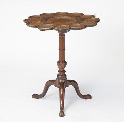 Lot 321 - George II Style Brass-Inlaid Mahogany Tripod Table