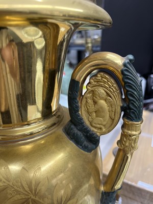 Lot 253 - Pair of Continental Gilt-Decorated Porcelain Two-Handled Vases