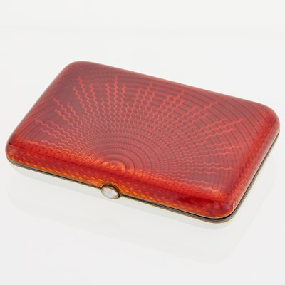 Lot 656 - Fabergé Silver-Gilt and Guilloché Enamel Cigarette Case