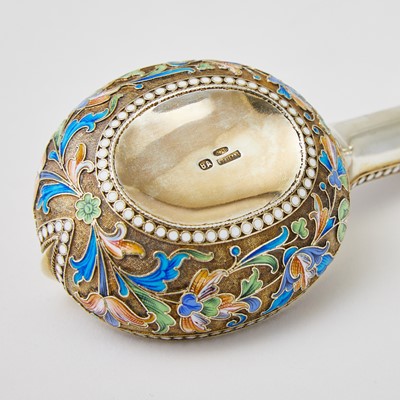 Lot 615 - Russian Silver-Gilt and Cloisonné Enamel Kovsh