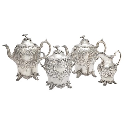 Lot 1173 - Bailey & Co. Coin Silver Tea and Coffee Service