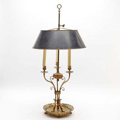 Lot 304 - Louis XVI Style Gilt-Metal Bouillotte Table Lamp
