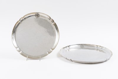 Lot 1167 - Two Falick Novick Sterling Silver Hand Hammered Shaped Trays