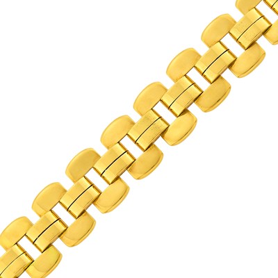 Lot 1107 - Wide Gold Link Bracelet