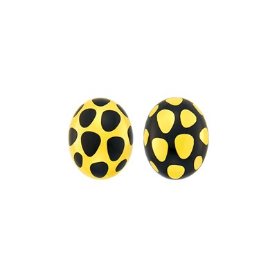 Lot 1028 - Tiffany & Co. Pair of Gold and Black Jade 'Positive-Negative' Earclips