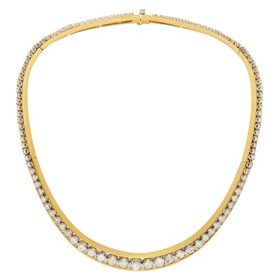 Lot 1110 - Two-Color Gold and Diamond Necklace