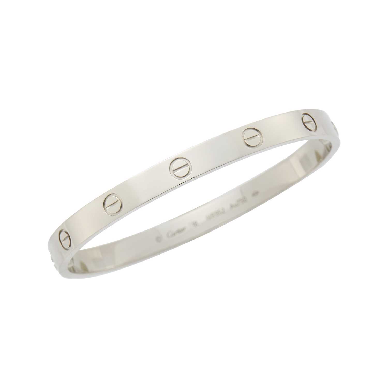 Lot 61 - Cartier White Gold 'Love' Bangle Bracelet