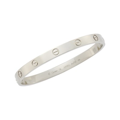 Lot 61 - Cartier White Gold 'Love' Bangle Bracelet