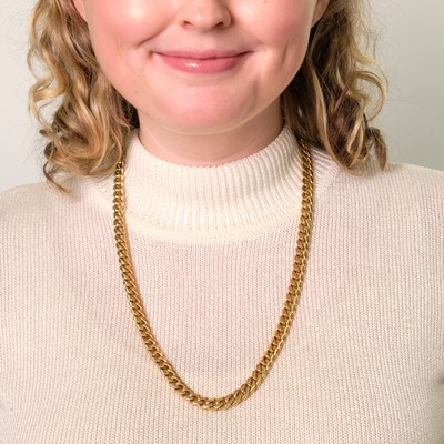 Lot 92 - Long Gold Curb Link Chain Necklace