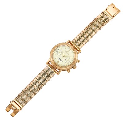 Lot 1054 - Two-Color Gold 'Gold Time' Wristwatch