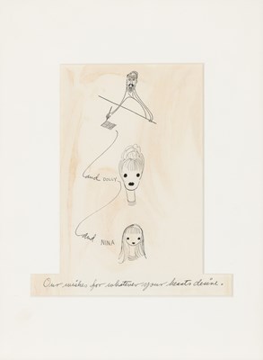 Lot 560 - An original Al Hirschfeld depicting Fred Allen and Portland Hoffa with Santa Claus