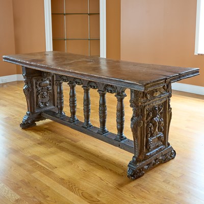Lot 384 - Italian Renaissance Walnut Table