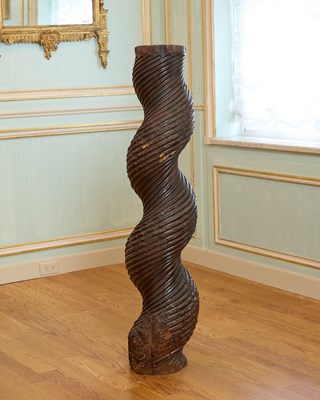Lot 380 - Louis XVI Spiral Fluted Walnut Column